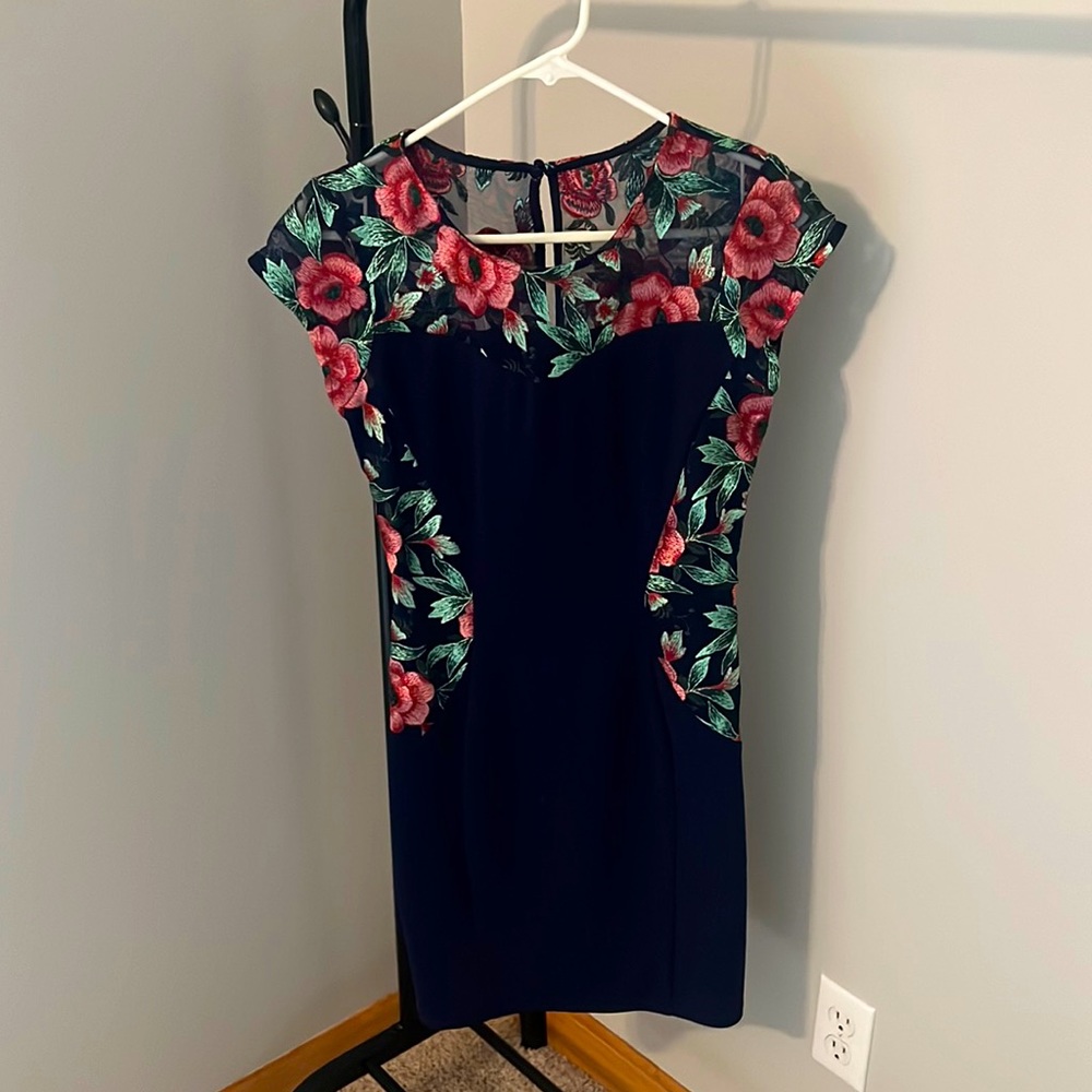 Worn Once BCX Embroidered Floral Bodycon Dress